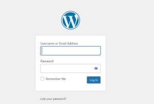 wordpress login page